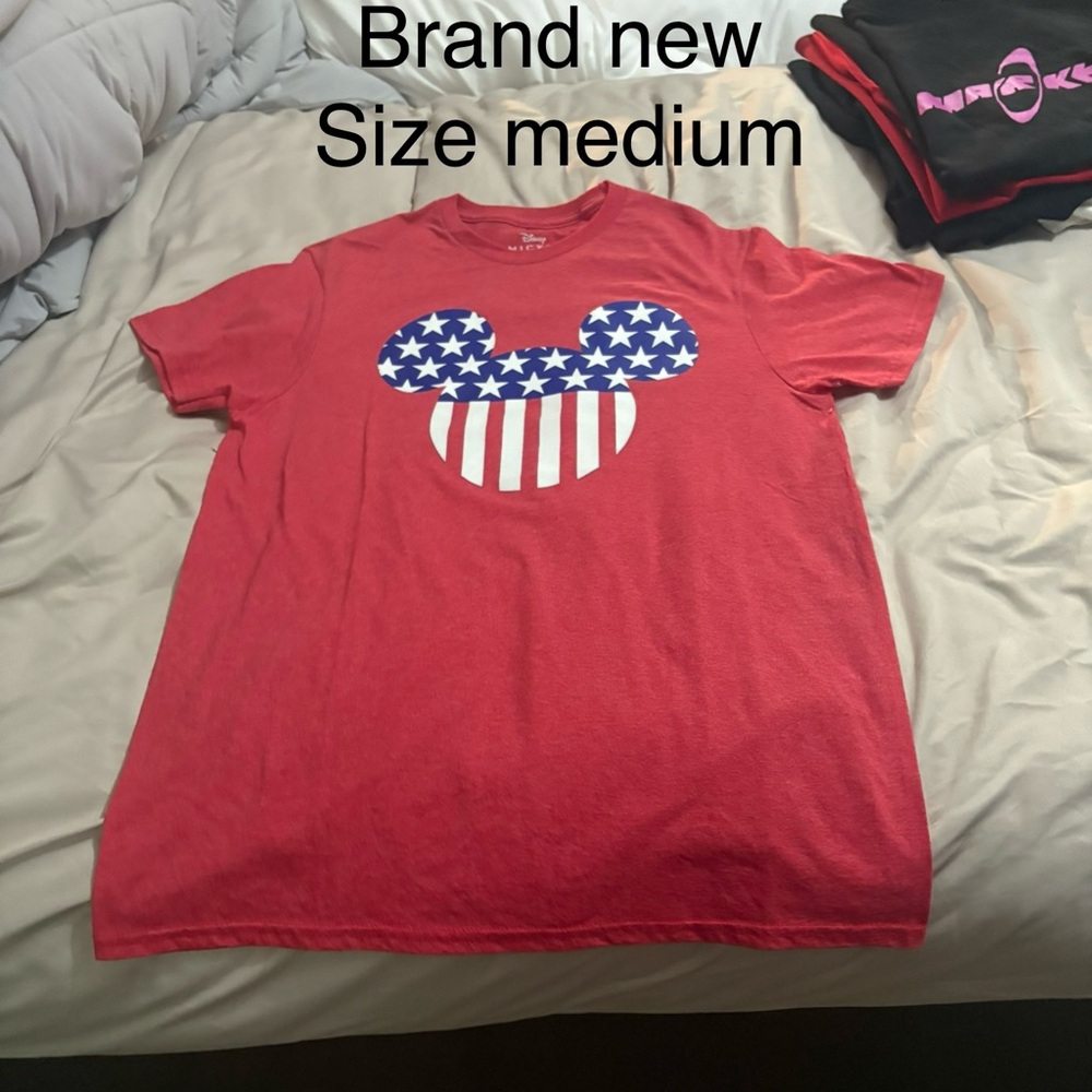 Disney Red Tee with Starry Mickey Design
